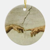 De creatie van Adam sluit detail op Keramisch Ornament (Voorkant)