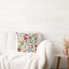 De creatie van de Floral-Waterverf Victoriaans-Era Kussen