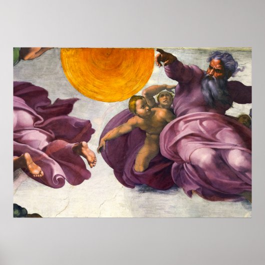 De creatie van de zon, de maan en de Planten Poster (Voorkant)