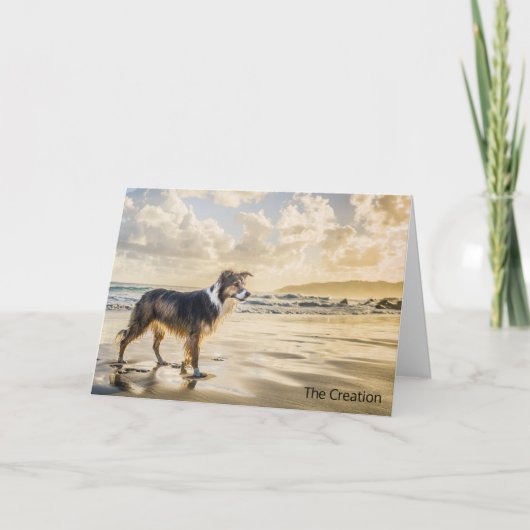 De creatie van het leven en het Dog-gedicht Kaart (Voorkant)