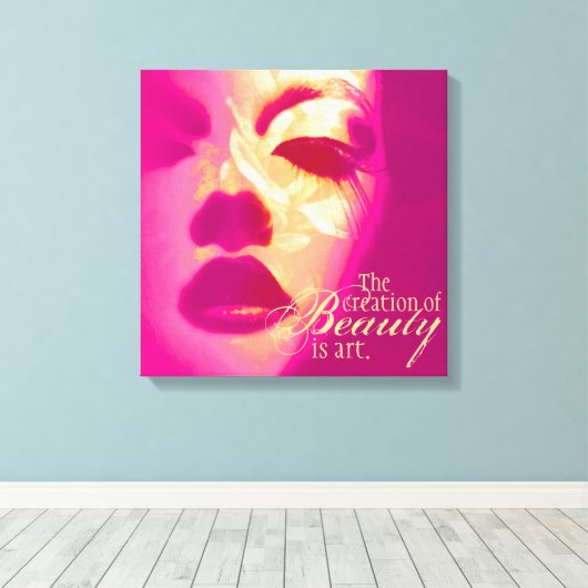 "De creatie van schoonheid is een kunstschilderij" Canvas Afdruk (Insitu (Houten vloer))