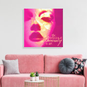 "De creatie van schoonheid is een kunstschilderij" Canvas Afdruk (Insitu (Woonkamer))