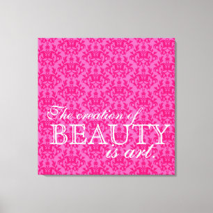 "De creatie van schoonheid is kunst" heet roze dem Canvas Afdruk