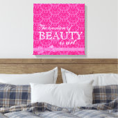 "De creatie van schoonheid is kunst" roze strik da Canvas Afdruk (Insitu (Slaapkamer))