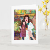 De creatieve Design van Moeder en Dochter LeeMarie Kaart (Gele Bloem)