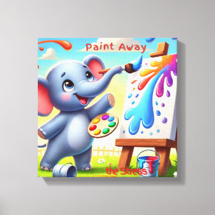 De creatieve ontsnapping van de olifant canvas afdruk