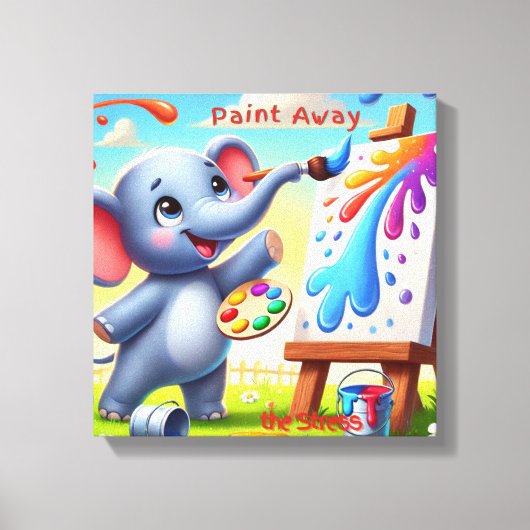 De creatieve ontsnapping van de olifant canvas afdruk (Voorkant)