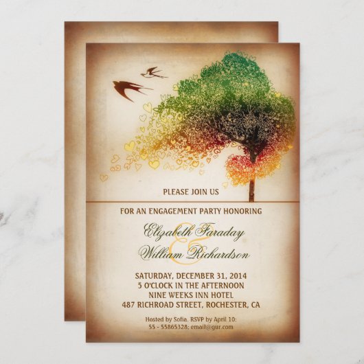 de creatieve uitnodigingen van de verlovingpartij (Voorkant / Achterkant)