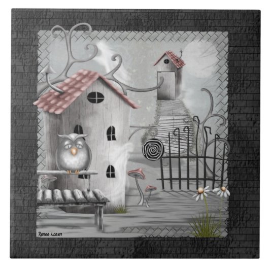 De Creek Gothic Folk Art Tegeltje (Voorkant)