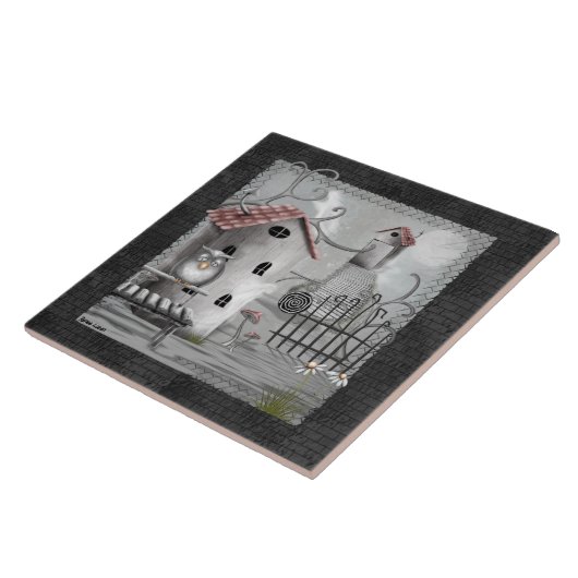 De Creek Gothic Folk Art Tegeltje (Zijkant)