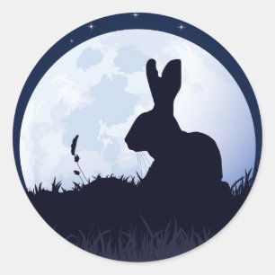 DE CREGGAN WHITE HARE RONDE STICKER