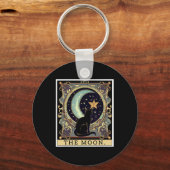 De Cresent Moon Tarot Kaart  Black Cat Vrouwen Sleutelhanger (Voorkant)