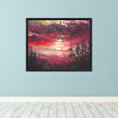 De Crimson Dawn Canvas Afdruk (Insitu (Houten vloer))