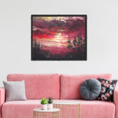 De Crimson Dawn Canvas Afdruk (Insitu (Woonkamer))