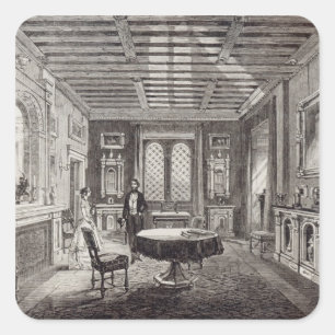 De Crimson Drawing Room, Lansdown Tower Vierkante Sticker
