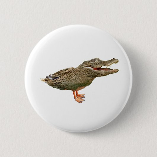 De crocoduck met voeten ronde button 5,7 cm (Voorkant)