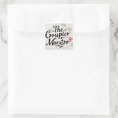 De Croupier Meester Vierkante Sticker (Tas)