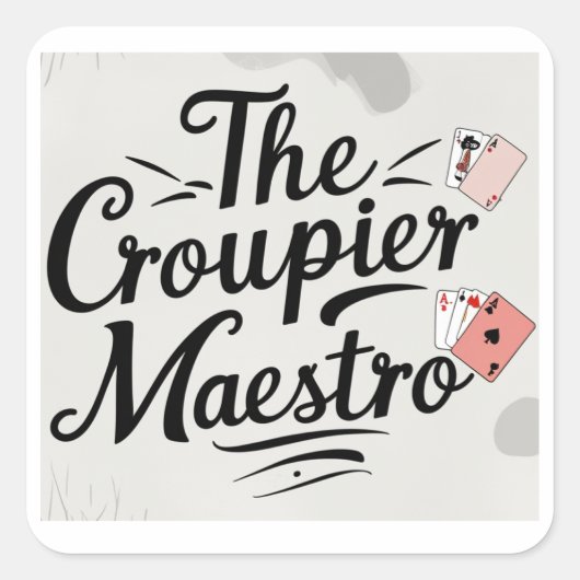 De Croupier Meester Vierkante Sticker (Voorkant)