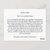 De Crow en de Pitcher Briefkaart (Achterkant)