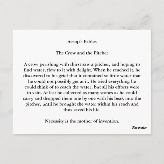 De Crow en de Pitcher Briefkaart (Achterkant)