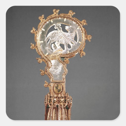 De Crozier van de Abbessen van de Cisterciaan Vierkante Sticker (Voorkant)