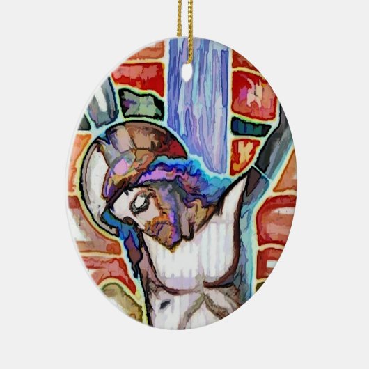 DE CRUCIFIXIE KERAMISCH ORNAMENT (Rechts)