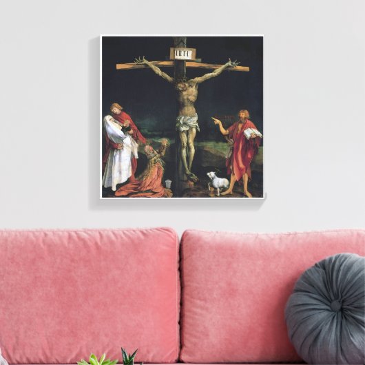 DE CRUCIFIXIE VAN DE ISENHEIM ALTAR PIECE. CANVAS AFDRUK (Insitu (Woonkamer))