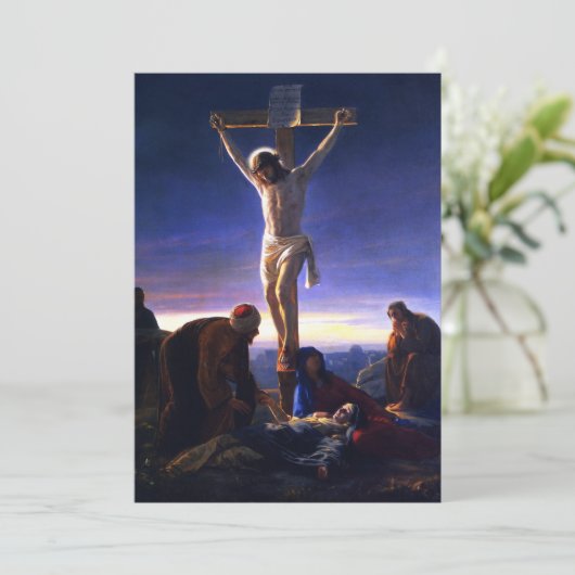 De Crucifixion. Fine Art Easter - aangepaste kaart (Staand voorkant)