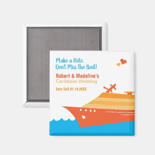 De Cruise van het huwelijk sparen de Datum Magneet (Voorkant / Achterkant)
