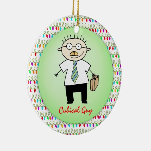 De Cubaanse Kantoor Man Funny Personalized Keramisch Ornament (Rechts)