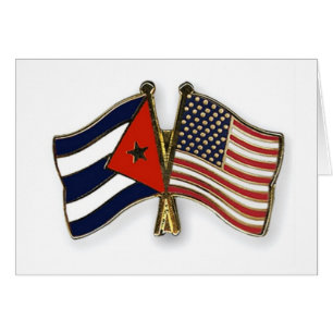 De Cubaanse vlag en de Amerikaanse vlag