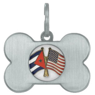 De Cubaanse vlag en de Amerikaanse vlag Huisdieren Naamplaatje
