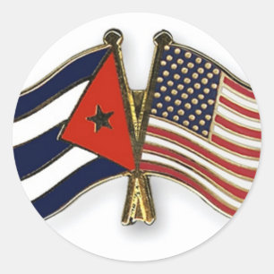 De Cubaanse vlag en de Amerikaanse vlag Ronde Sticker
