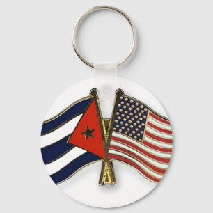 De Cubaanse vlag en de Amerikaanse vlag Sleutelhanger