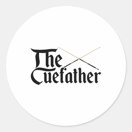 De Cuefather Billard Snooker Pool Billardplayer C Ronde Sticker (Voorkant)