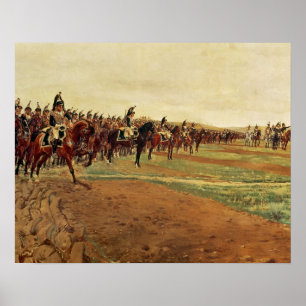 De Cuirassiers voor hun lading bij de slag Poster