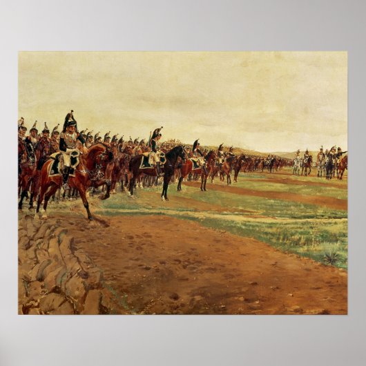 De Cuirassiers voor hun lading bij de slag Poster (Voorkant)