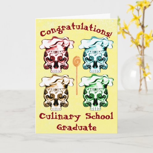 De culinaire Schedels van de Chef-kok van de Kaart (Gele Bloem)