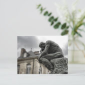 De culptuur van Thinker Rodin Paris Briefkaart (Staand voorkant)