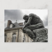 De culptuur van Thinker Rodin Paris Briefkaart (Voorkant)