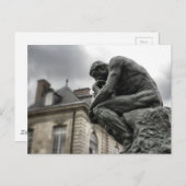 De culptuur van Thinker Rodin Paris Briefkaart (Voorkant / Achterkant)