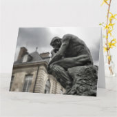 De culptuur van Thinker Rodin Paris Kaart (Gele Bloem)