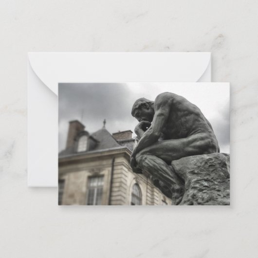 De culptuur van Thinker Rodin Paris Notitiekaartje (Voorkant)