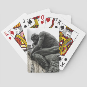 De culptuur van Thinker Rodin Paris Pokerkaarten