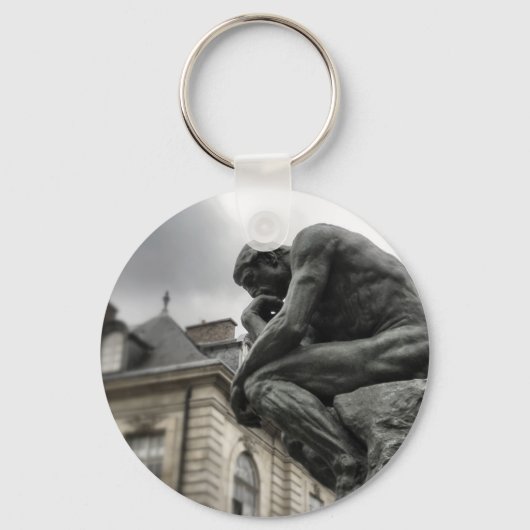 De culptuur van Thinker Rodin Paris Sleutelhanger (Voorkant)