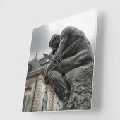 De culptuur van Thinker Rodin Paris Vierkante Klok (Hoek)
