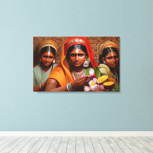De cultuur van India Canvas Afdruk (Insitu (Houten vloer))