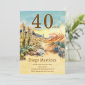 De Cumpleaños Desierto  Fiesta 40 años Kaart (Staand voorkant)