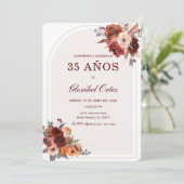 De Cumpleaños Terracota Borgoña Kaart (Staand voorkant)