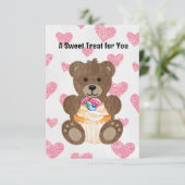 De Cupcake Beer 3,5" x 5" Platte Wenskaart Kaart (Staand voorkant)